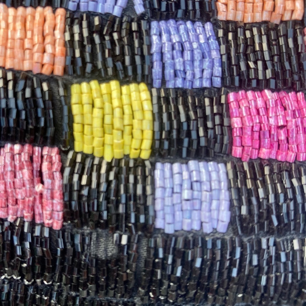 Staud Beaded Drawstring Pouch Checkered - image 7